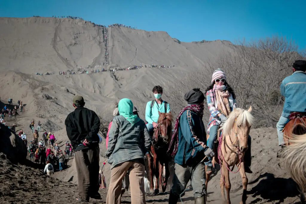 Riding Horse at Bromo Mountain