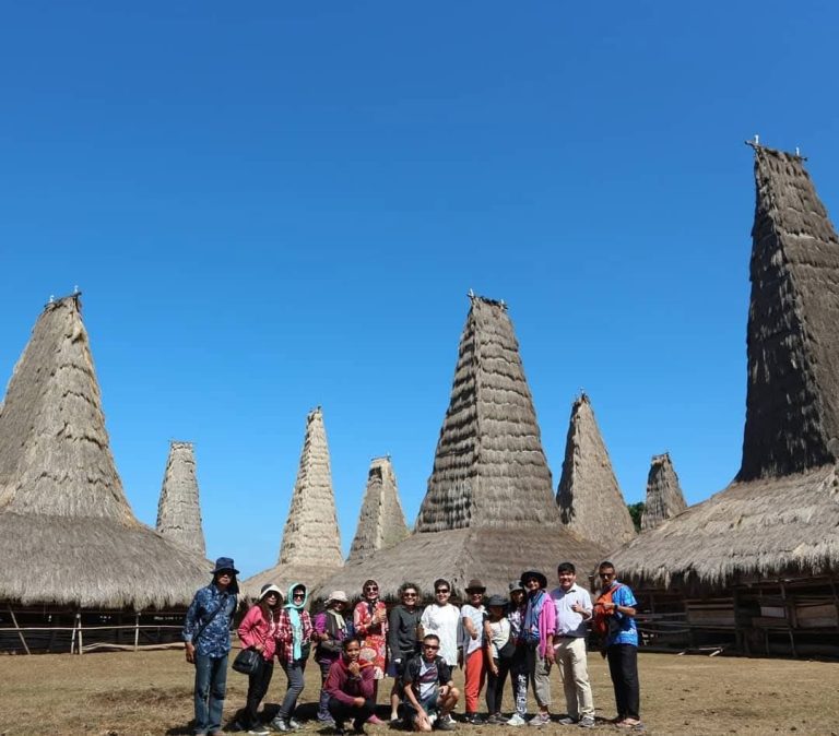 Tall traditional peaked houses in Ratenggaro Megalithic Village Sumba